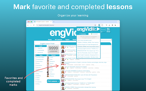 engVid Tracker  from Chrome web store to be run with OffiDocs Chromium online