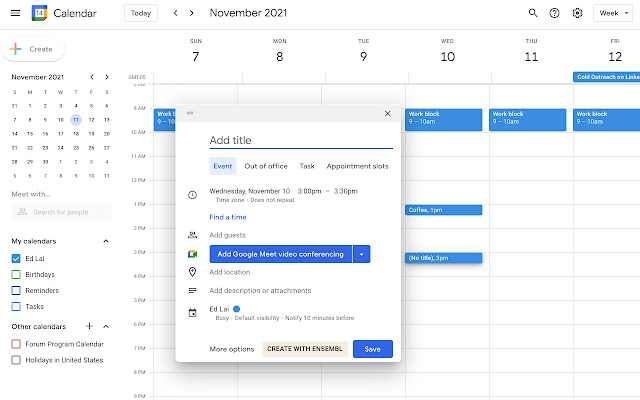 Ensembl Meeting Prep  from Chrome web store to be run with OffiDocs Chromium online