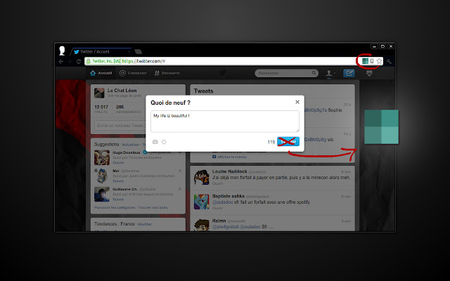 Enter on Twitter  from Chrome web store to be run with OffiDocs Chromium online