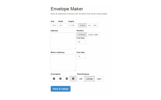 Envelope Maker  from Chrome web store to be run with OffiDocs Chromium online