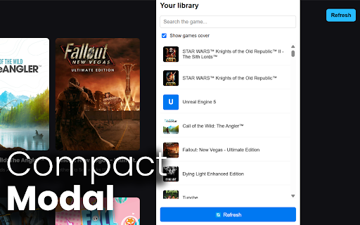 Epic Games Library Viewer  from Chrome web store to be run with OffiDocs Chromium online