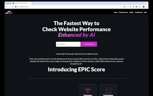 EPIC Score  from Chrome web store to be run with OffiDocs Chromium online