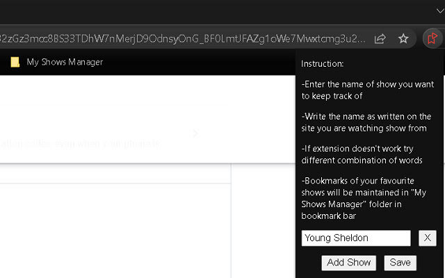Episode Bookmark Manager  from Chrome web store to be run with OffiDocs Chromium online