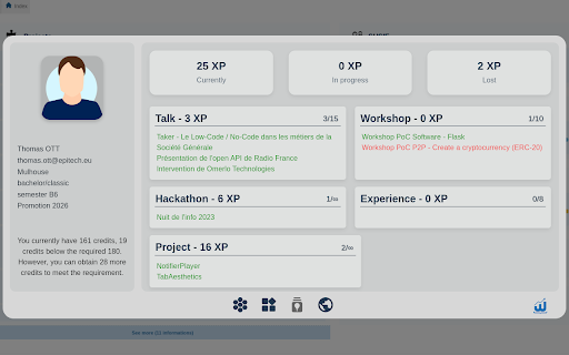 Epitech Intranet Statistics  from Chrome web store to be run with OffiDocs Chromium online