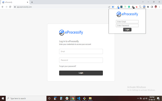 eprocessify password extension  from Chrome web store to be run with OffiDocs Chromium online