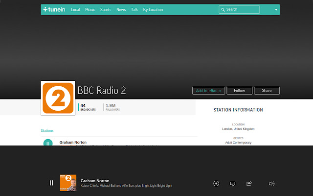 eRadio Web Extension  from Chrome web store to be run with OffiDocs Chromium online
