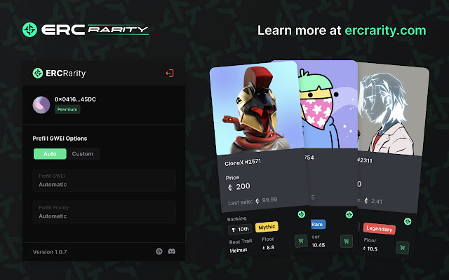 ERC Rarity  from Chrome web store to be run with OffiDocs Chromium online