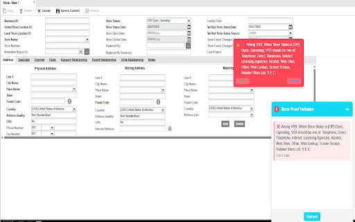 Error Proof Validator  from Chrome web store to be run with OffiDocs Chromium online