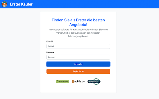 Erster Käufer Fahrzeugsuche  from Chrome web store to be run with OffiDocs Chromium online