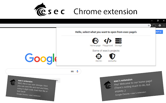 esecs extension  from Chrome web store to be run with OffiDocs Chromium online