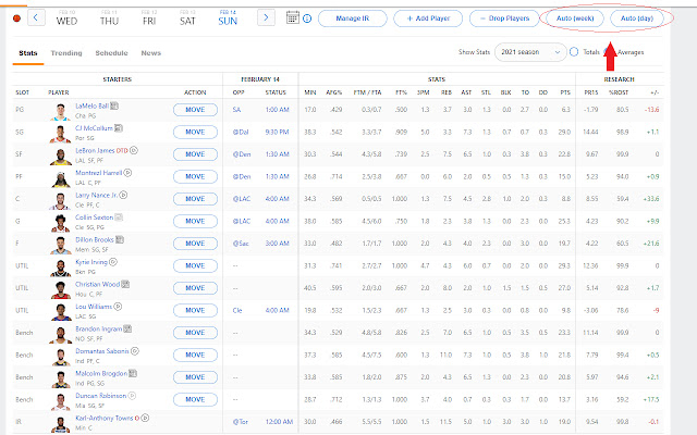 ESPN NBA Fantasy Team Auto Setup  from Chrome web store to be run with OffiDocs Chromium online