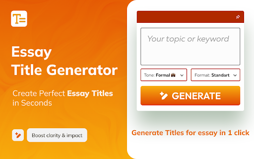 Essay Title Generator  from Chrome web store to be run with OffiDocs Chromium online