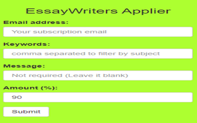 EssayWriters Applier  from Chrome web store to be run with OffiDocs Chromium online