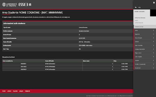Esse3 Dark+ Mode for UniTN  from Chrome web store to be run with OffiDocs Chromium online