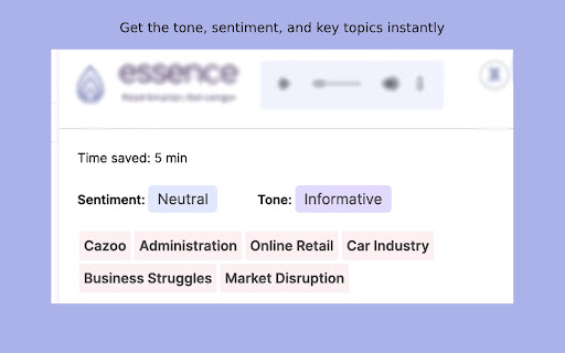 Essence Read smarter  from Chrome web store to be run with OffiDocs Chromium online