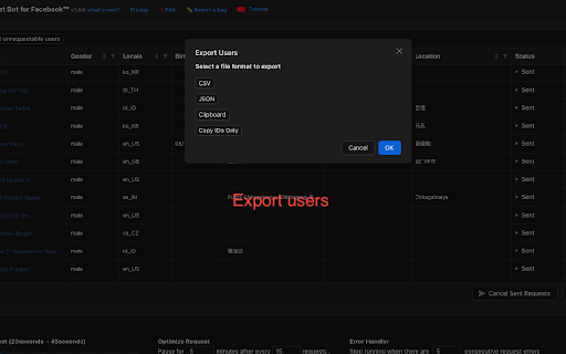 ESUIT | Friends Request Bot for Facebook™  from Chrome web store to be run with OffiDocs Chromium online