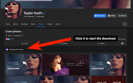 ESUIT | Photos Downloader for Facebook™  from Chrome web store to be run with OffiDocs Chromium online