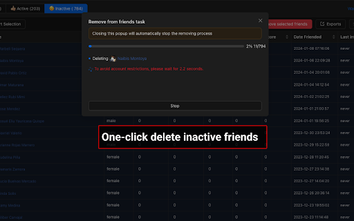 ESUIT | Remove Inactive Friends for Facebook™  from Chrome web store to be run with OffiDocs Chromium online