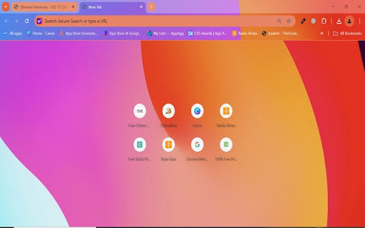 Ethereal Harmony iOS 17  from Chrome web store to be run with OffiDocs Chromium online