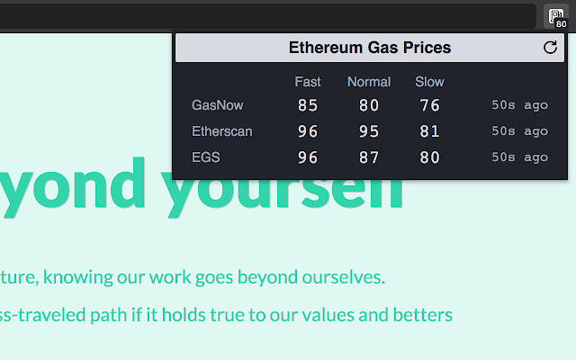 Ethereum Gas Prices  from Chrome web store to be run with OffiDocs Chromium online