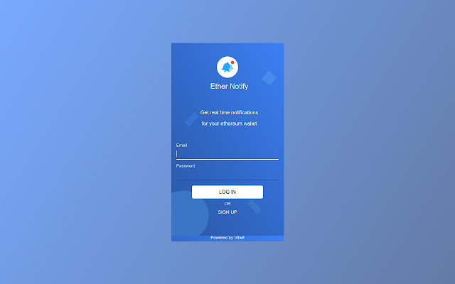 Ether Notify  from Chrome web store to be run with OffiDocs Chromium online