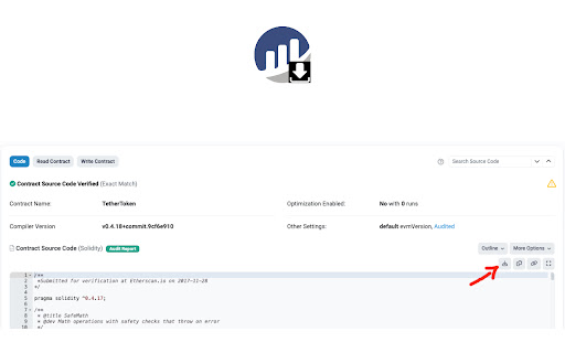 etherscan contract downloader  from Chrome web store to be run with OffiDocs Chromium online