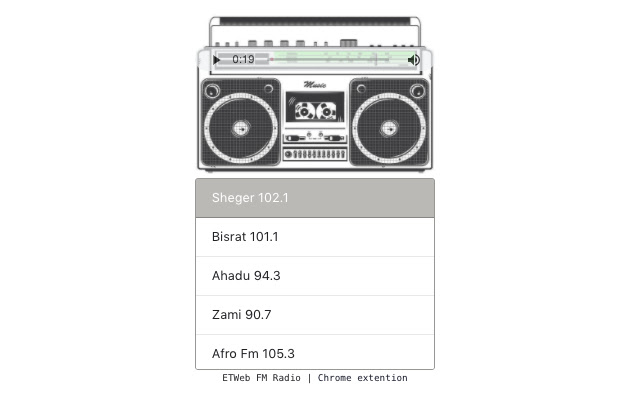Ethiopian FM Radio  from Chrome web store to be run with OffiDocs Chromium online