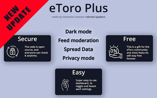 eToro Plus  from Chrome web store to be run with OffiDocs Chromium online