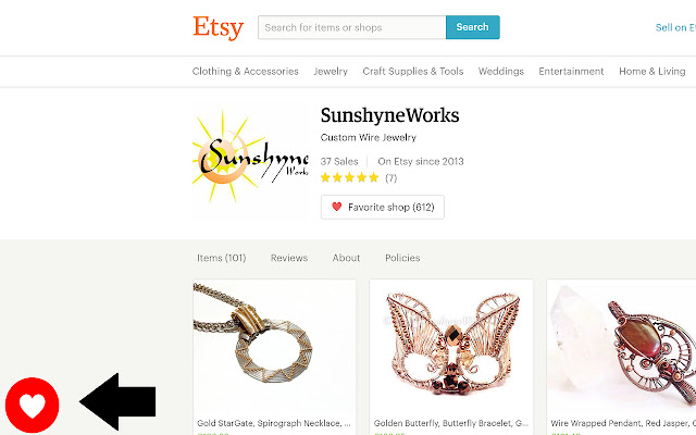 Etsy Quick Hearts  from Chrome web store to be run with OffiDocs Chromium online