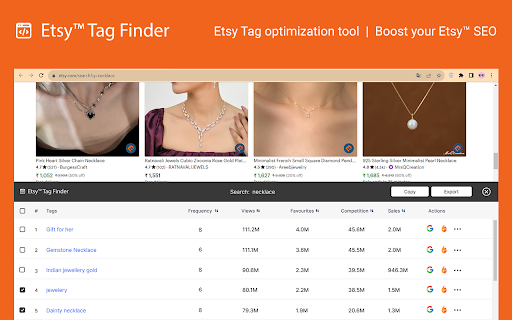 Etsy™ Tag Finder  from Chrome web store to be run with OffiDocs Chromium online