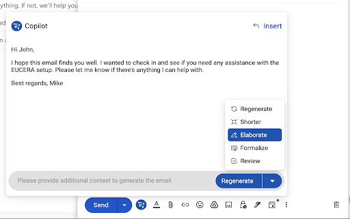 Eucera Copilot  from Chrome web store to be run with OffiDocs Chromium online
