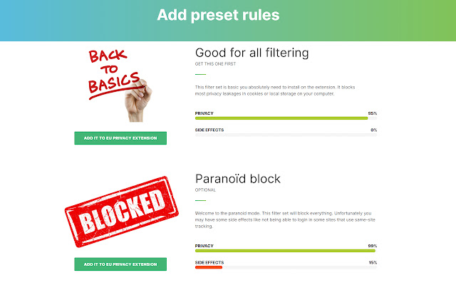 EU Privacy Extension  from Chrome web store to be run with OffiDocs Chromium online