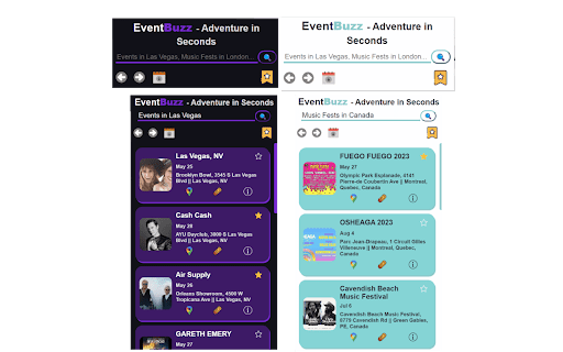 EventBuzz  from Chrome web store to be run with OffiDocs Chromium online