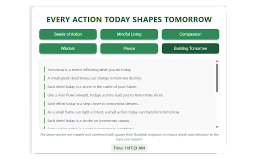 Every Action Today Shapes Tomorrow  from Chrome web store to be run with OffiDocs Chromium online