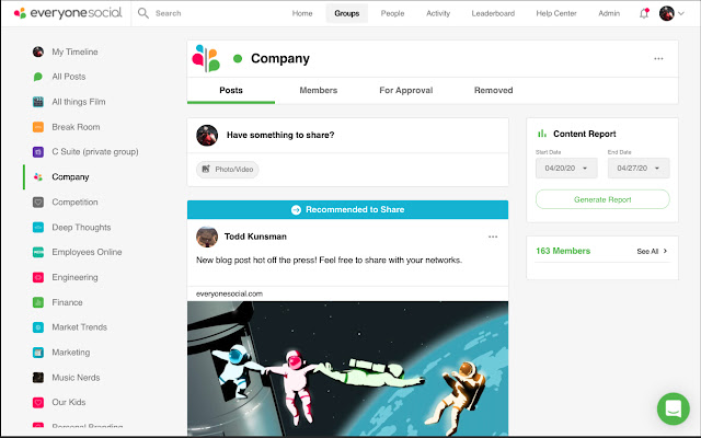 EveryoneSocial  from Chrome web store to be run with OffiDocs Chromium online