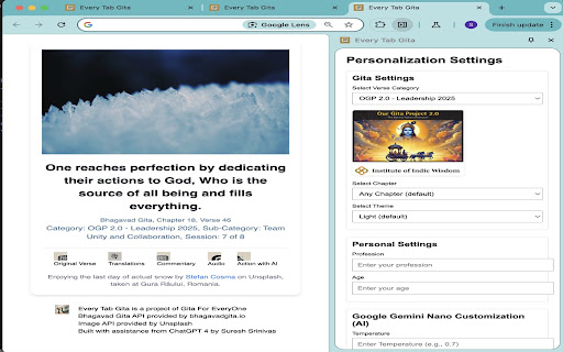 Every Tab Gita  from Chrome web store to be run with OffiDocs Chromium online