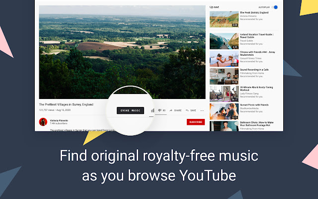 Evoke Music: Maghanap ng Royalty free na musika mula sa Chrome web store na tatakbo sa OffiDocs Chromium online