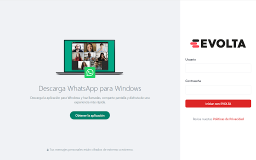 Evolta whatsapp  from Chrome web store to be run with OffiDocs Chromium online