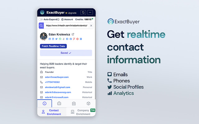 ExactBuyer: Realtime Contact  Company Finder  from Chrome web store to be run with OffiDocs Chromium online