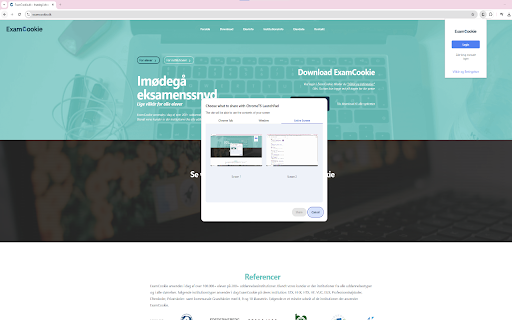 ExamCookie Chromebook  from Chrome web store to be run with OffiDocs Chromium online