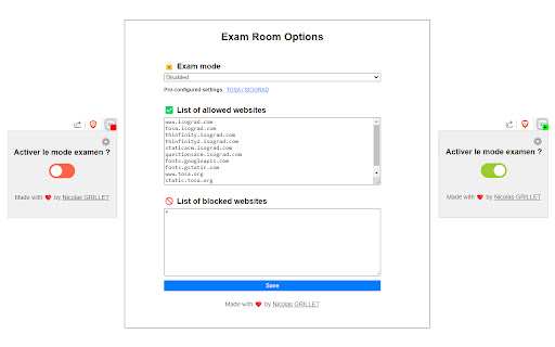 Exam Room Block website during exam  from Chrome web store to be run with OffiDocs Chromium online