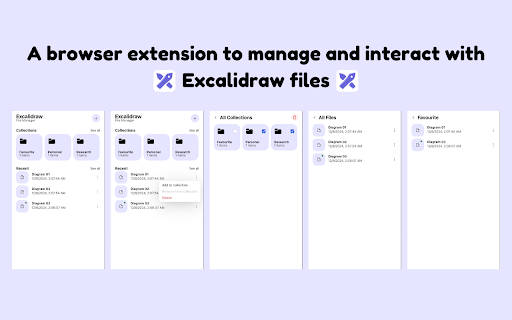Excalidraw File Manager  from Chrome web store to be run with OffiDocs Chromium online