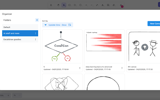 Excalidraw organizer  from Chrome web store to be run with OffiDocs Chromium online