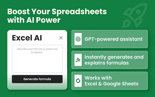 Excel AI  from Chrome web store to be run with OffiDocs Chromium online