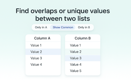 Excel Compare Columns  from Chrome web store to be run with OffiDocs Chromium online
