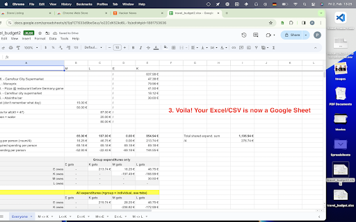 Excel to Google Sheets  from Chrome web store to be run with OffiDocs Chromium online