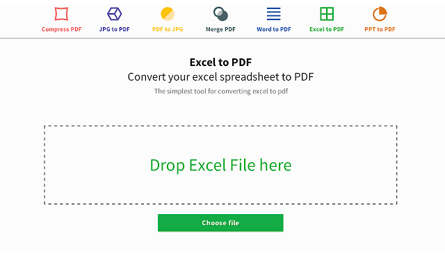 Excel to PDF Smallpdf.com  from Chrome web store to be run with OffiDocs Chromium online