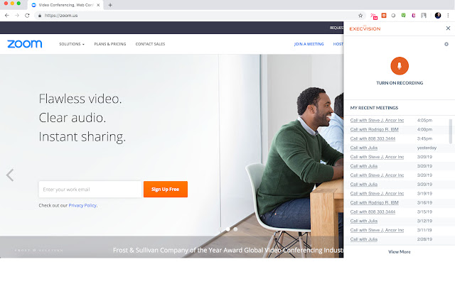 ExecVision conference recorder  from Chrome web store to be run with OffiDocs Chromium online
