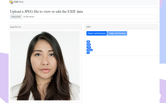 Exif Remove  from Chrome web store to be run with OffiDocs Chromium online