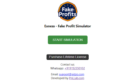 Exness Fake Profit Simulator  from Chrome web store to be run with OffiDocs Chromium online